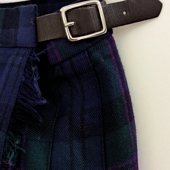 VTG Jones New York Tartan Wool Wrap Skirt 14 Tartan Plaid Pleated Fringe VINTAGE - Picture 11 of 11